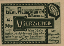 Oostenrijk - Noodgeld - Meggenhofen KK.:603 40 Heller 1920 (No date)
