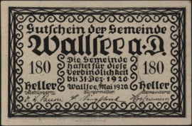 Austria - Emergency issues - Wallsee KK. 1137 180 Heller 1920