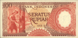 Indonesië  P59 100 Rupiah 1958