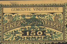 België - Noodgeld - Vinderhaute   NL0.Blauw op geel 150 Grammen 1914-'18 (No date)