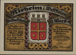 Duitsland - Noodgeld - Nieheim Grab.: 972 2 Mark 1921
