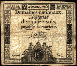 Frankrijk - Domaines Nationaux  PA65.Buttin 15 Sols 1792