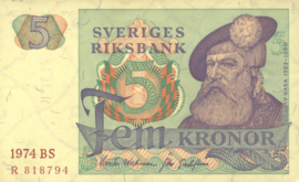 Zweden P51.c 5 Kronor 1974
