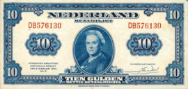 Netherlands  PL41/AV033 10 Gulden 1943