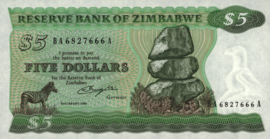 Zimbabwe   P2.a 5 Dollars 1980