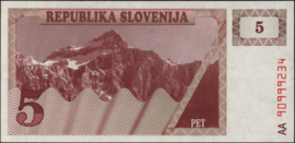 Slovenia   P3 5 Tolarjev 1990