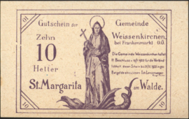 Oostenrijk - Noodgeld - Weissenkirchen KK. 1157.I.b 10 Heller 1920