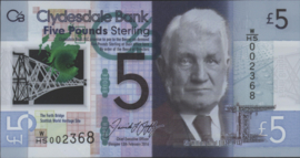 Schotland - Clydesdale Bank P229O 5 Pounds 2016 HERDENKINGSUITGAVE
