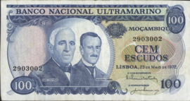 Moçambique P113.a 100 Escudos 1972
