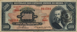 Brazilië P188.b 5 Cruzeiros Novos on 5.000 Cruzeiros 1966-67 (No date)