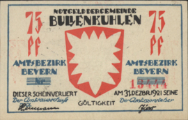 Duitsland - Noodgeld - Bullenkuhlen Grab/Mehl.:206 75 Pfennig 1921