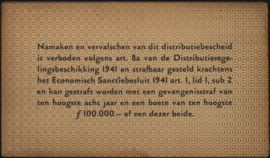 Distributie: Rijksbureau voor Ijzer en Staal, WO-II 2 KG/- 2 Kilogram Ijzer en staal 1941