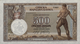 Servië  P31 500 Dinara 1942