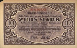 Duitsland - Noodgeld -  Mosbach 363.02 10 Mark 1918