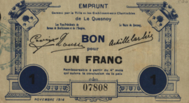 Frankrijk - Noodgeld - Le Quesnoy JPV-59.1966 1 Franc 1914
