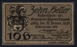 Oostenrijk - Noodgeld - Fieberbrunn KK.:200 10 Heller 1920