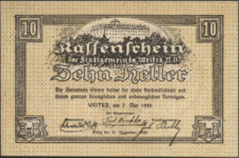 Austria - Emergency issues - Weitra KK. 1166 10 Heller 1920