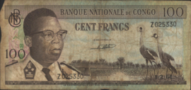Congo Democratische Republiek (Kinshasa)   P6 100 Francs 1962 REPLACEMENT
