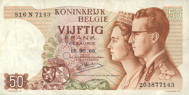 België P139.a3 50 Francs 1966