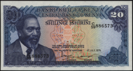 Kenia  P17 20 Shillings 1978
