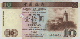 Macao (Banco da China) P90 10 Patacas 1995