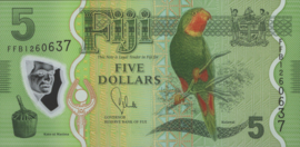 Fiji P115.a 5 Dollars 2013-'23 (No date)