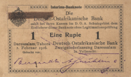 German East Africa  P20 1 Rupie 1916