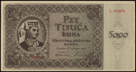 Kroatië  P14 5.000 Kuna 1943