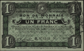 Frankrijk - Noodgeld - Roubaix et de Tourcoing JPV-59.2085 1 Franc 1916
