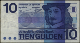 Netherlands  PL47.c 10 Gulden 1968