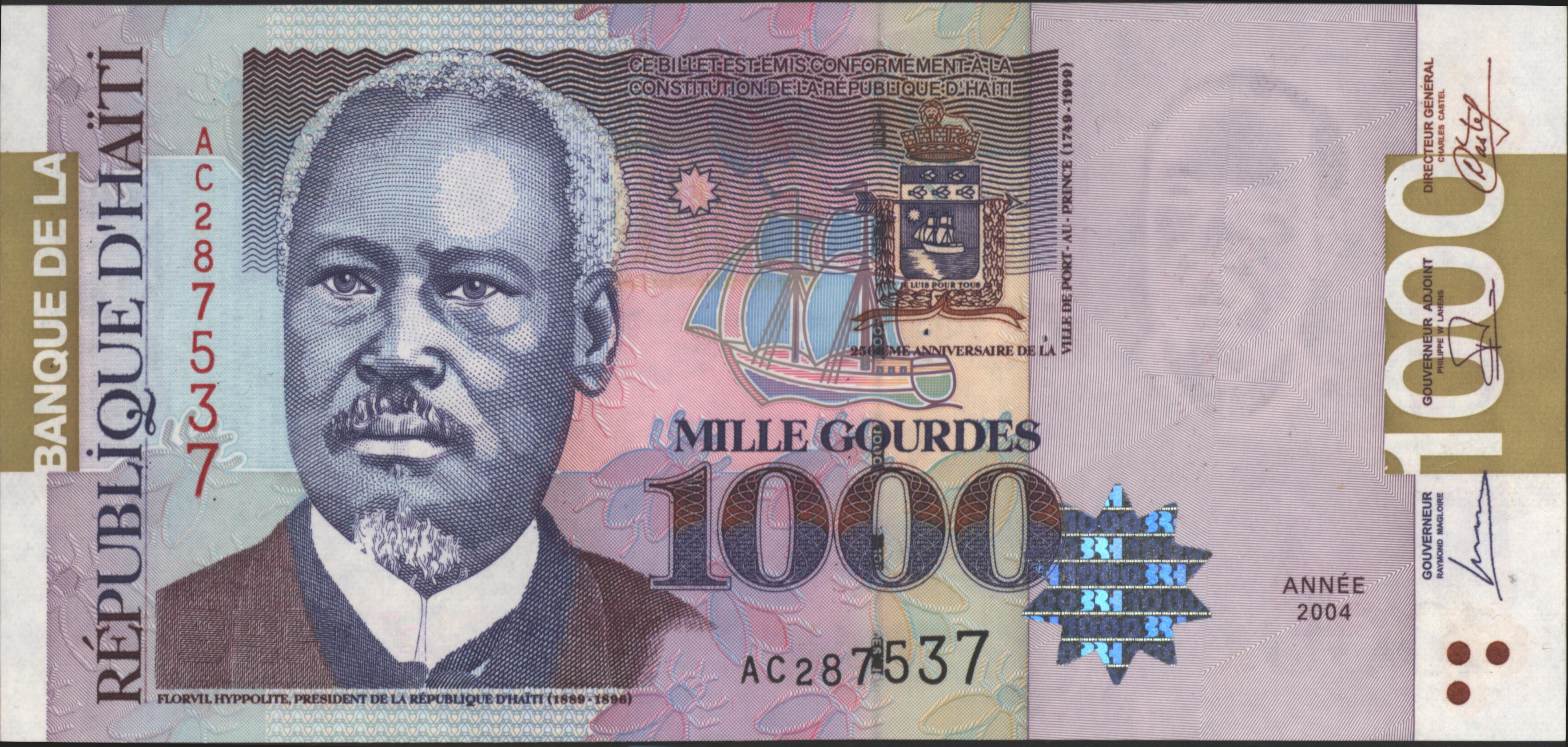 Haiti P278 1,000 Gourdes 2004