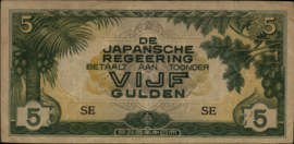 Nederlands Indië, Japanse bezetting 1942-1945  PNI25 5 Gulden 1942