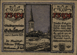 Duitsland - Noodgeld - Schüttorf Grab/Mehl.:1202 75 Pfennig 1921