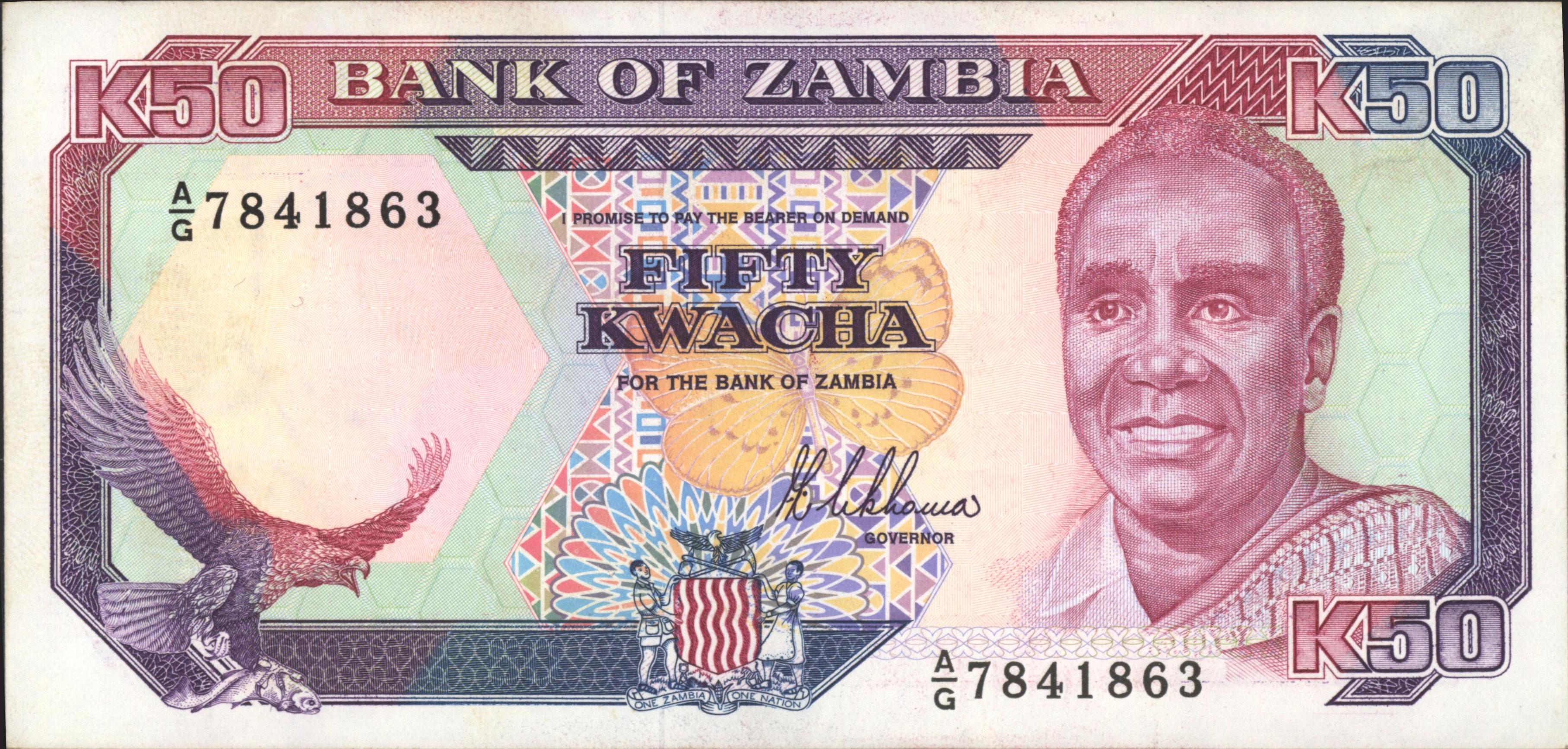 Zambia  P33.a 50 Kwacha 1989 (No date)