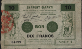 France - Emergency - Valenciennes JPV-59.2546 10 Francs 1914