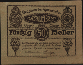 Oostenrijk - Noodgeld - Wolfern KK:1248 50 Heller 1920
