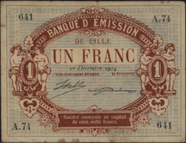 France - Emergency - Lille JPV-059.1593 1 Franc 1914
