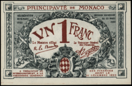 Monaco   P5.5.r 1 Franc 1920