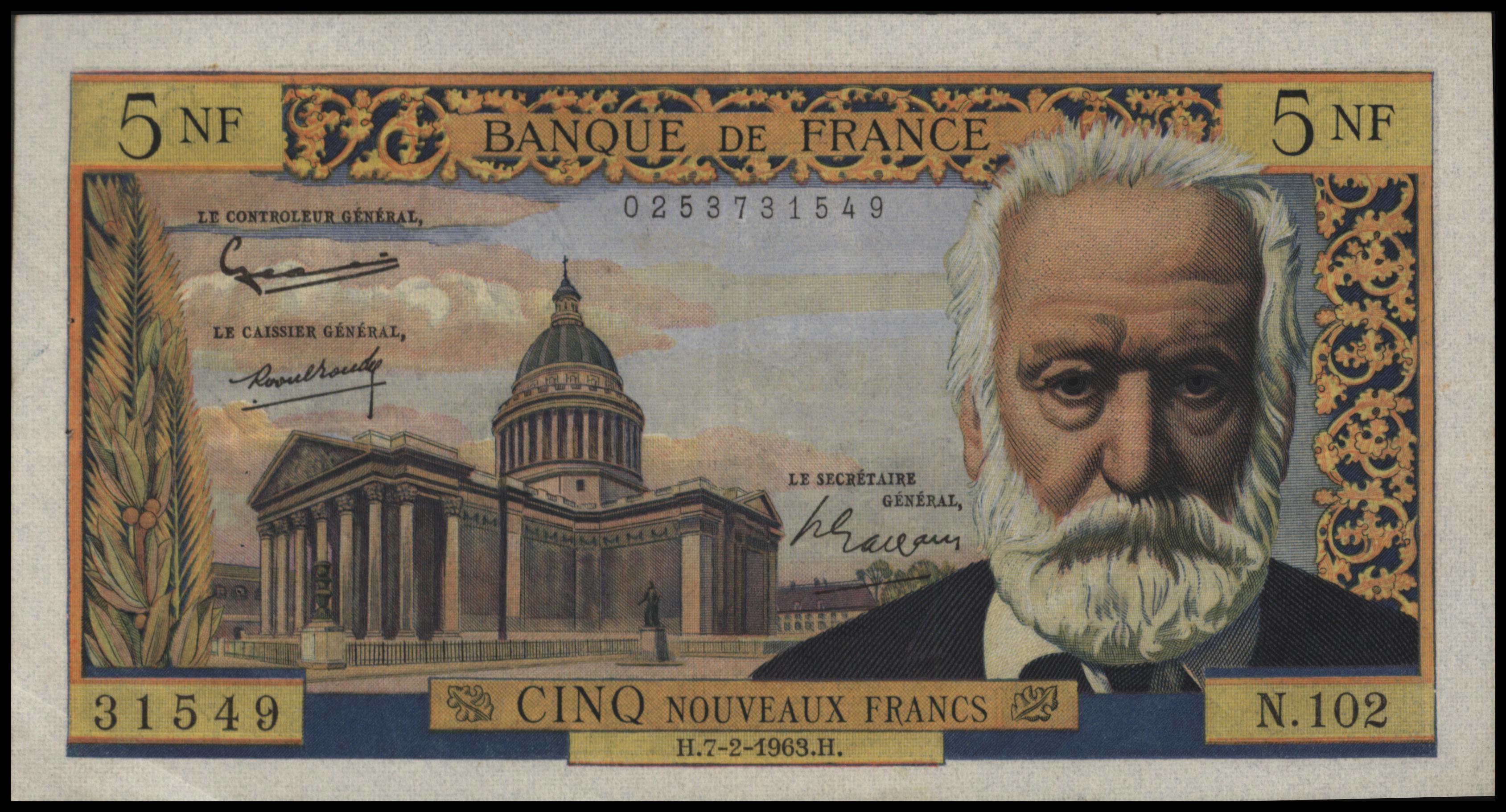 Frankrijk P141 5 Nouveaux Francs 1963