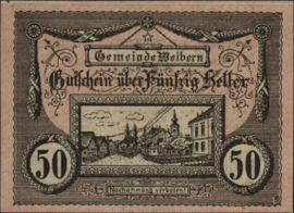 Oostenrijk - Noodgeld - Weibern KK. 1146 50 Heller 1920