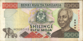 Tanzania  P34 1.000 Shillings 2000 (No date)