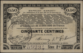 France - Emergency - 70 Communes JPV-62.78 50 Centimes 1915