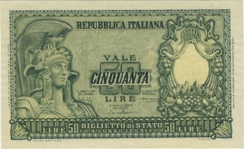 Italy P91.a 50 Lire 1951 UNC
