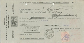 Nederland, Den Haag, Verzekeringspolis, Polis en nota, 1923