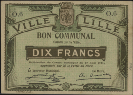 France - Emergency - Lille JPV-59.1604 10 Francs 1914