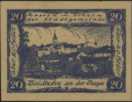 Austria - Emergency issues - Waidhofen an der Thaya KK: 1125.II 20 Heller 1920