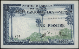 French Indo China P105.a 1 Piastre 1954 (No date)