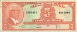 Haiti P212.a 5 Gourdes 1973 (No date, L1919)