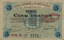 France - Emergency - Maubeuge JPV-59.1814 5 Francs 1914