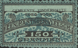 België - Noodgeld - Vinderhaute   NL0.Blauw op groen 150 Grammen 1914-'18 (No date)